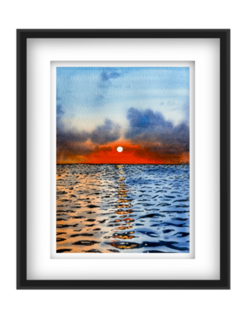 Pôr-do-sol no Mar